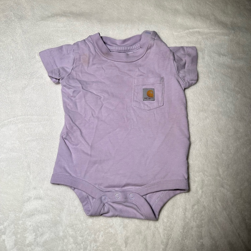 Carhartt Light Purple Baby Onesie with Pocket